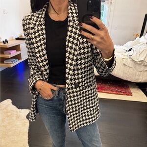 Anine Bing Madeleine Houndstooth Blazer